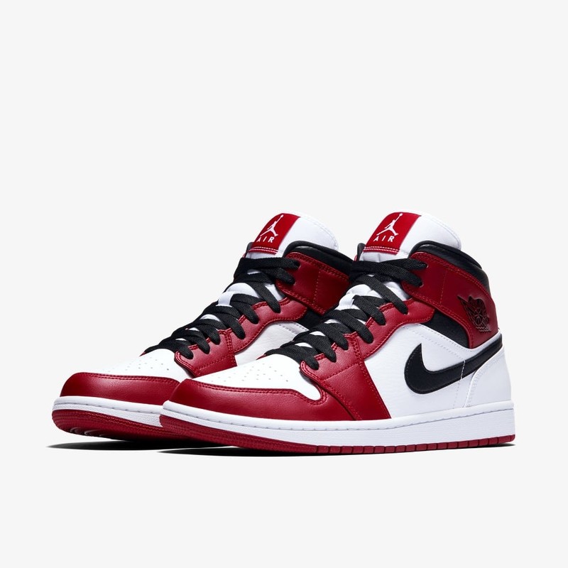 Air Jordan 1 Mid Chicago White Heel | 554724-173 | Grailify